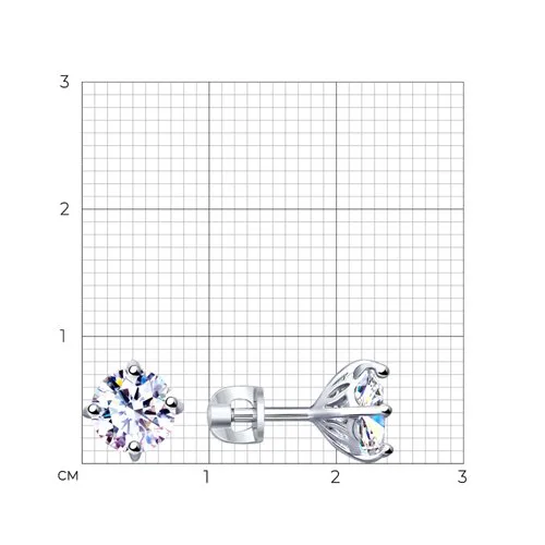 Cercei Pusete din argint cu Cubic Zirconia Incolor