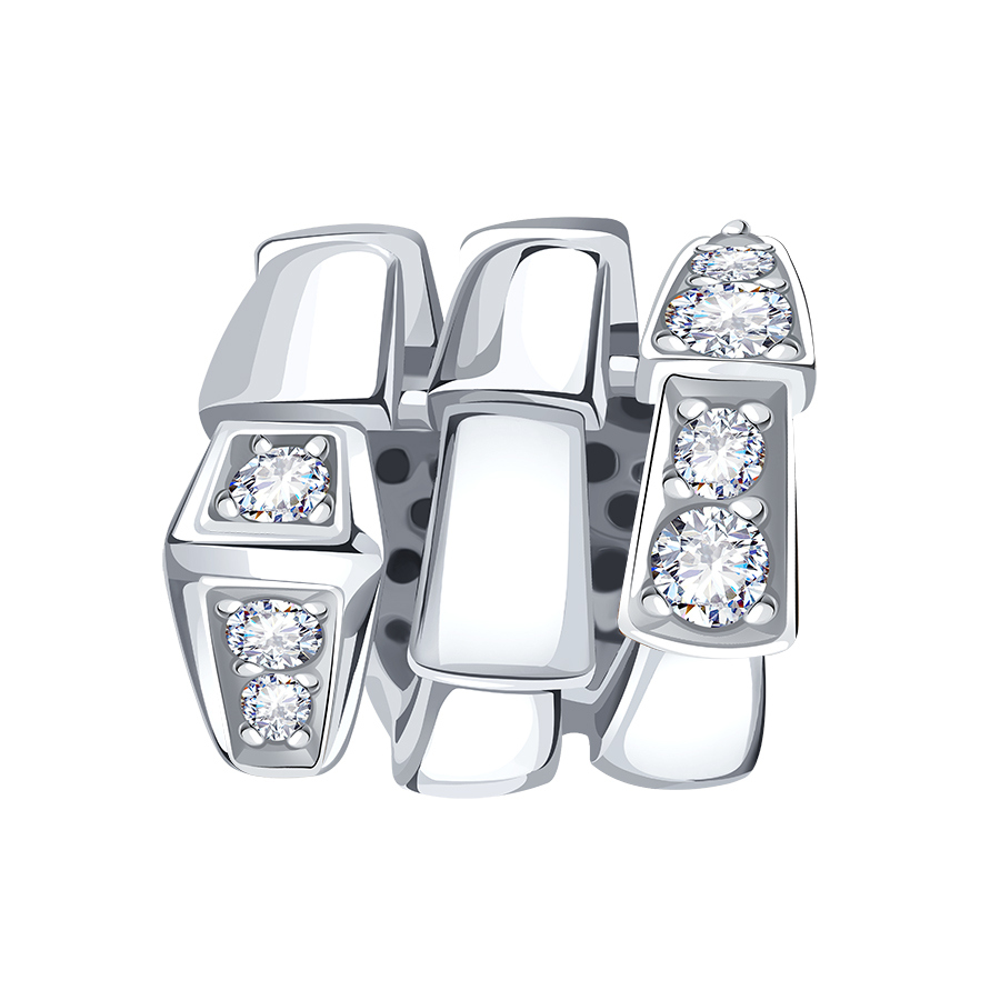 Подвеска из белого золота с камнями Бриллиант