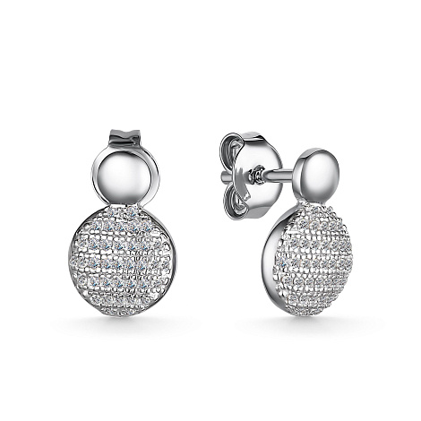 Cercei Pusete din aur alb cu pietre Diamant
