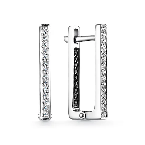 Cercei din aur alb cu Diamant, Diamant negru