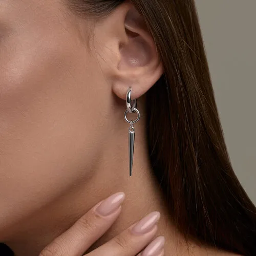 Серьги Конго из серебра без камней