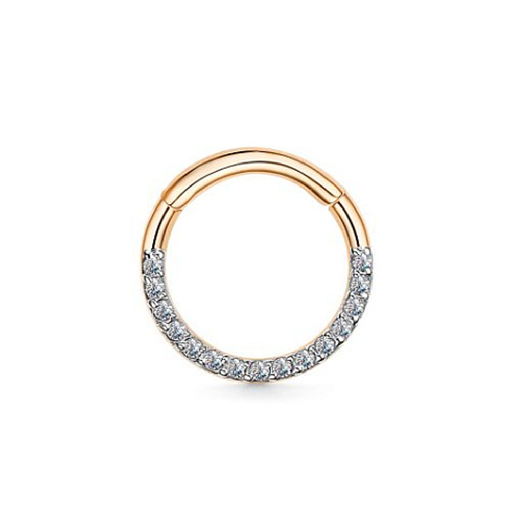 Cercel din aur roșu cu pietre Diamant