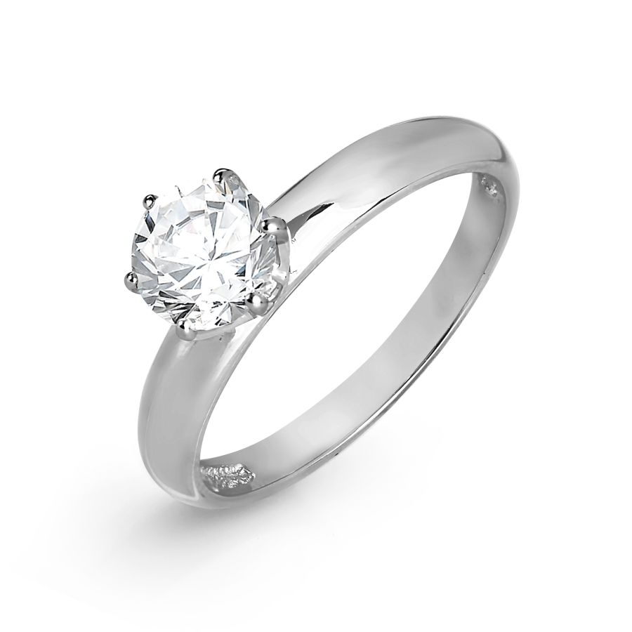 Кольцо из белого золота с камнями Swarovski