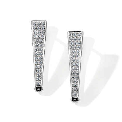 Cercei din aur alb cu pietre Diamant, Diamant negru