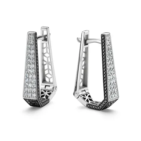 Cercei din aur alb cu Diamant, Diamant negru
