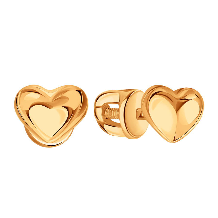 Серьги Пусеты из красного золота без камней