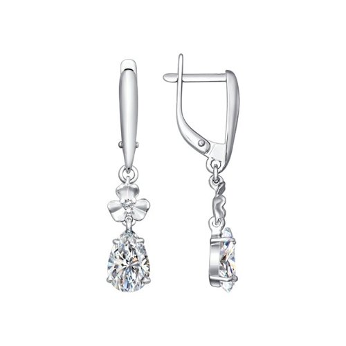 Cercei Suspendați din argint  cu pietre Cubic Zirconia Incolor
