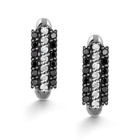 Cercei din aur alb cu pietre Diamant, Diamant negru