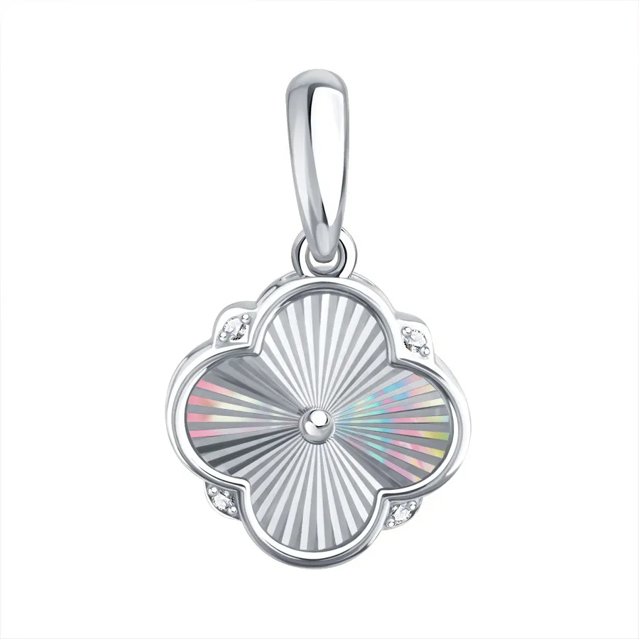 Pandantiv din aur alb cu Cubic Zirconia Incolor