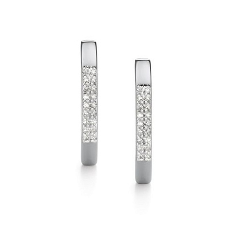 Cercei din aur alb cu pietre Diamant