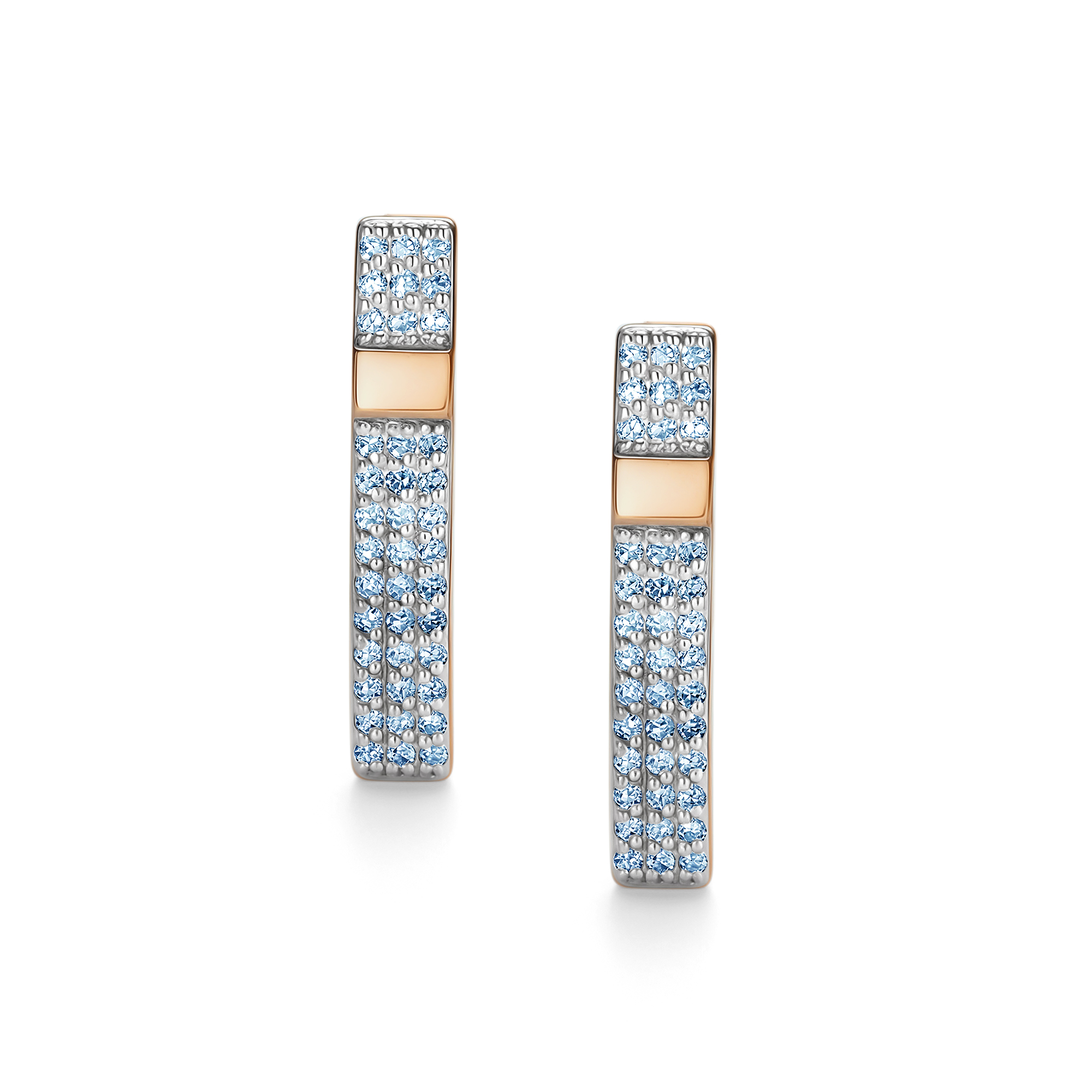 Серьги из красного золота с камнями