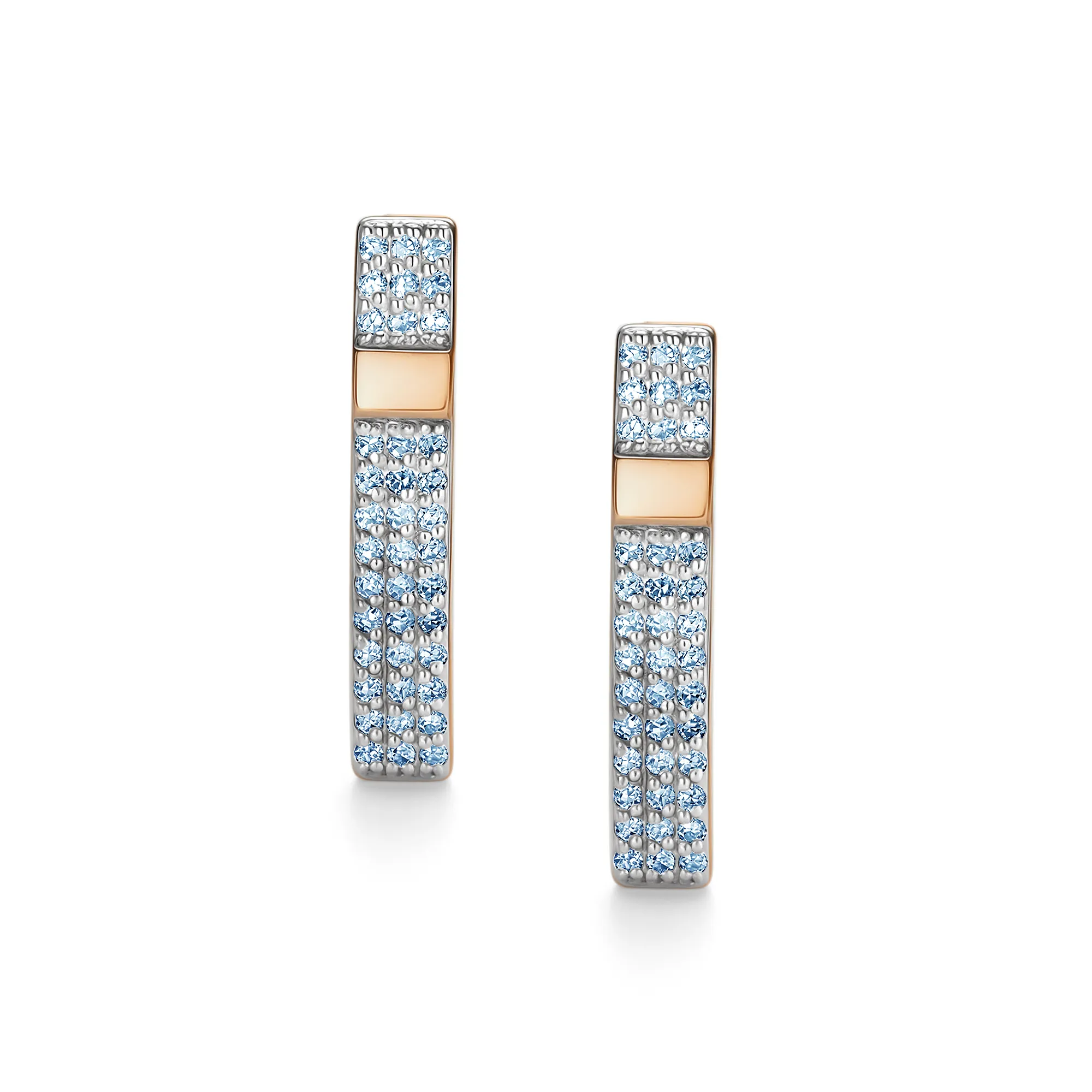 Cercei din aur roșu cu Diamant Sky Blue