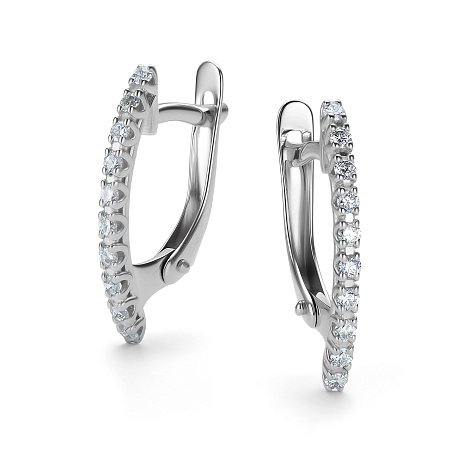 Cercei din aur alb cu pietre Diamant Sky Blue