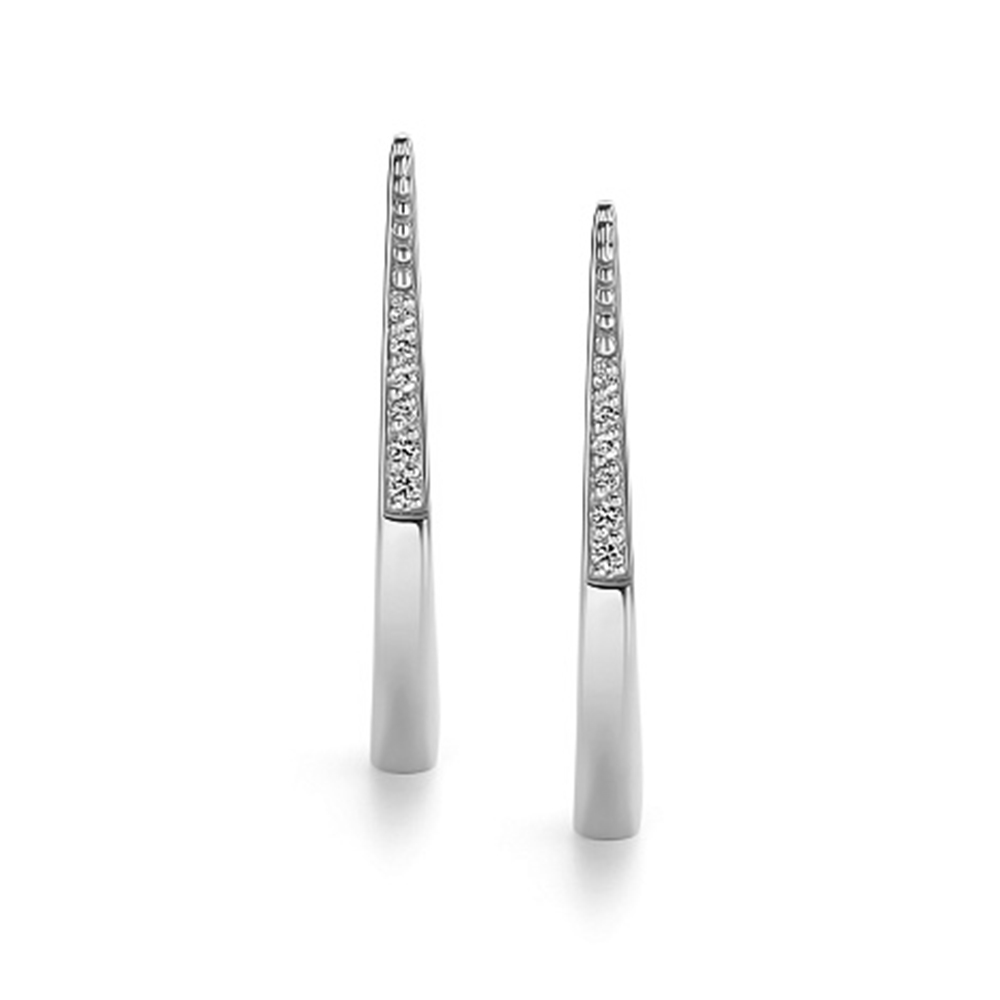 Cercei din aur alb cu pietre Diamant