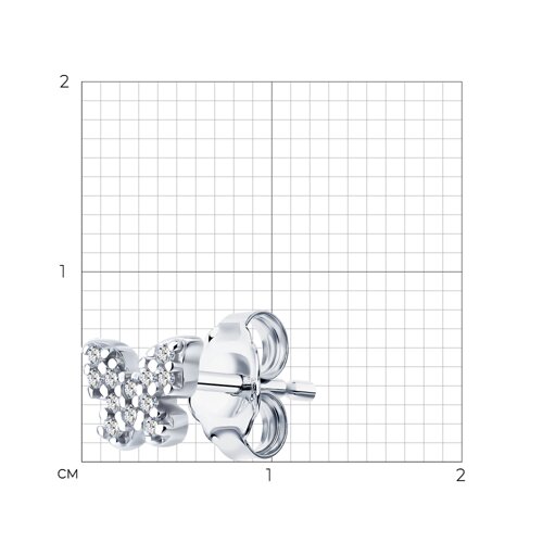 Cercel din argint  cu pietre Cubic Zirconia Incolor