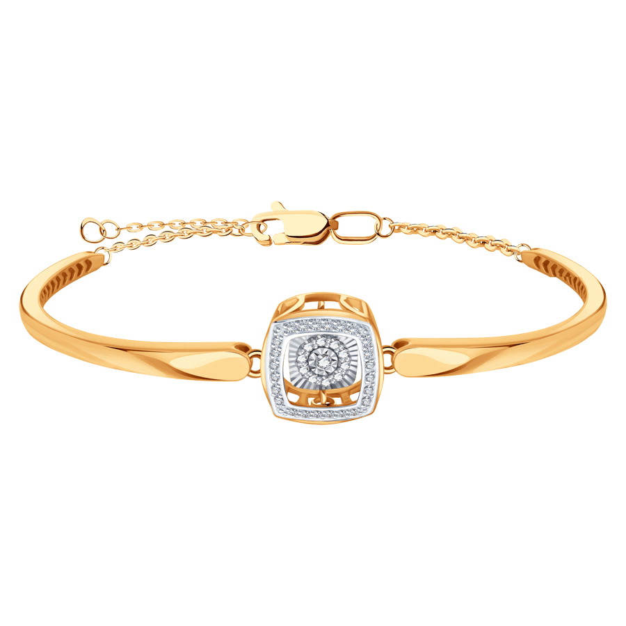 Brățară din aur roșu cu pietre Diamant