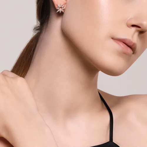 Cercei Pusete din argint cu Cubic Zirconia Incolor