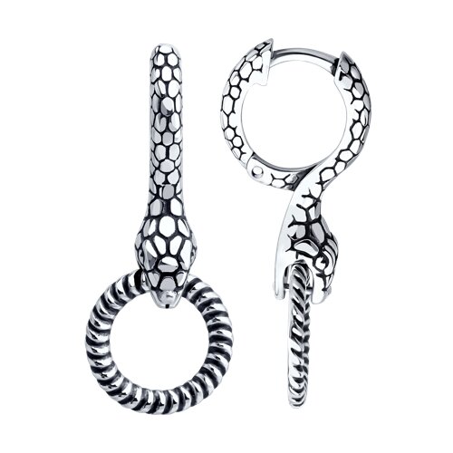 Серьги Конго из серебра без камней