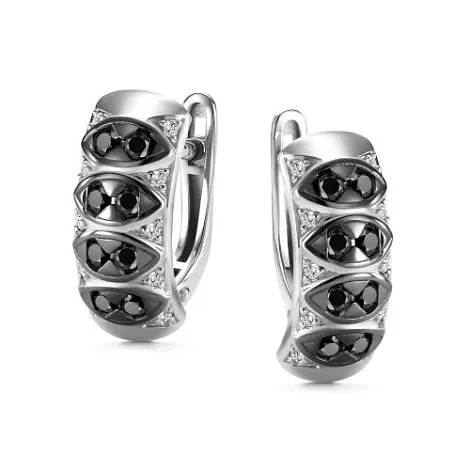 Cercei din aur alb cu Diamant, Diamant negru