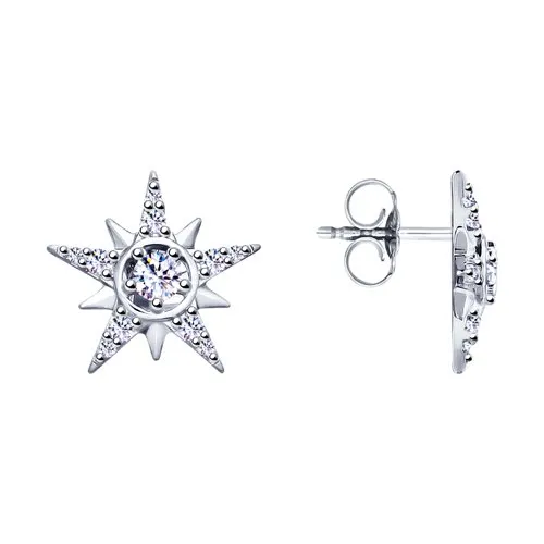 Cercei Pusete din argint cu Cubic Zirconia Incolor