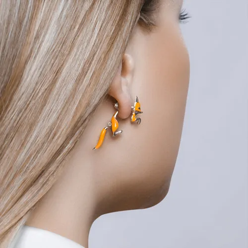 Cercei Pusete din argint cu Emailare