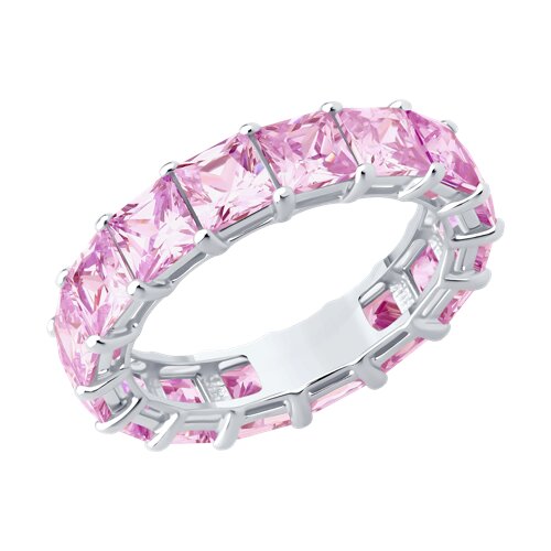 Inel din argint  cu pietre Cubic Zirconia Roz