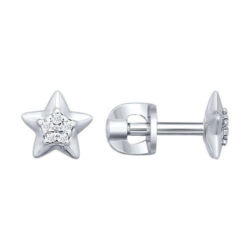 Cercei Pusete din argint  cu pietre Cubic Zirconia Incolor