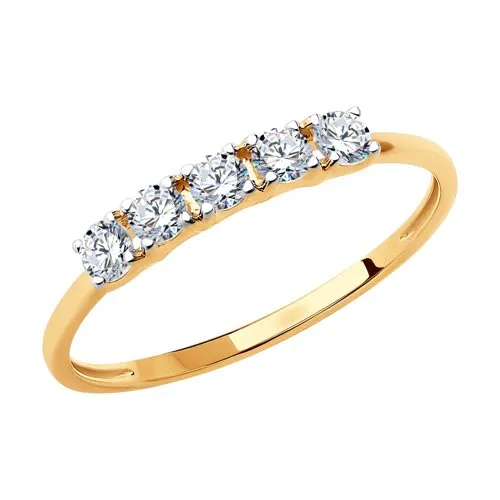 Inel din aur roșu cu Cubic Zirconia Incolor
