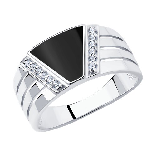 Inel din argint  cu pietre Cubic Zirconia Incolor, Emailare