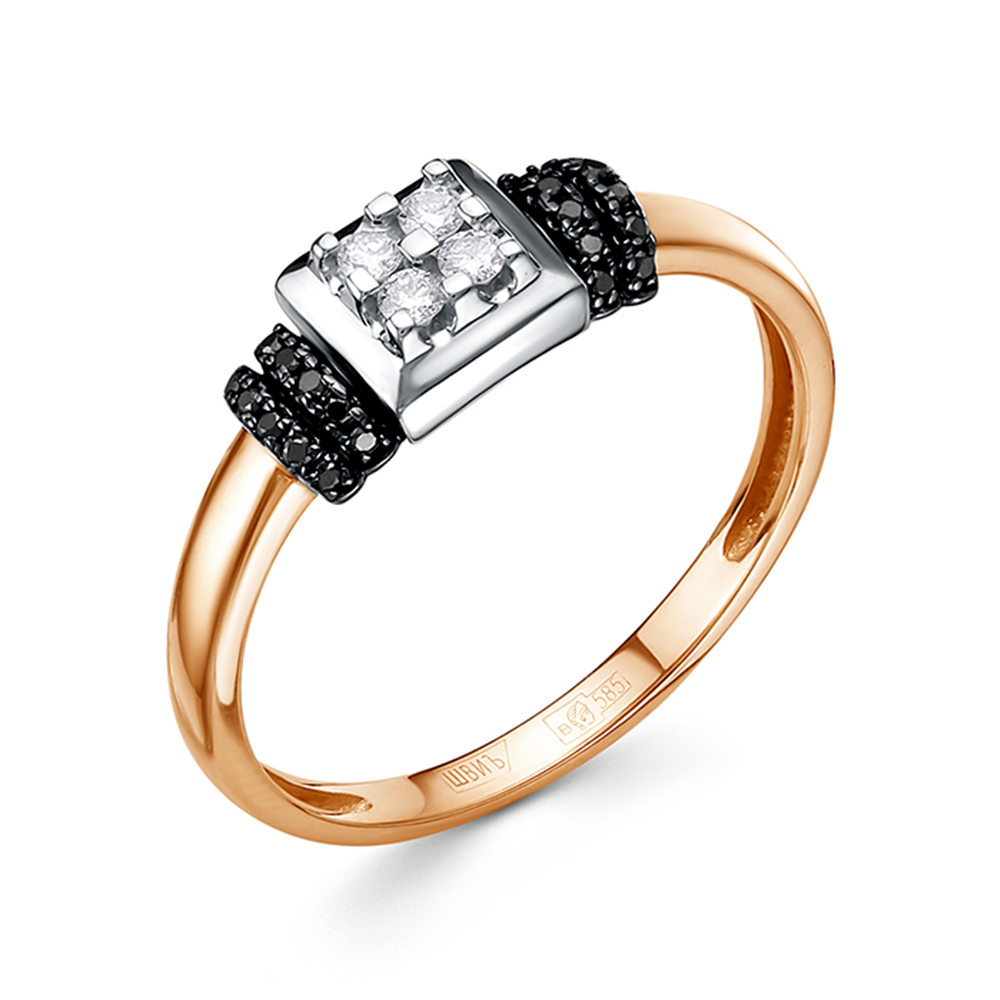 Inel din aur roșu cu pietre Diamant, Diamant negru