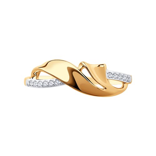 Inel din aur roșu cu pietre Cubic Zirconia Incolor