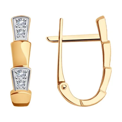 Cercei din aur roșu cu Cubic Zirconia Incolor