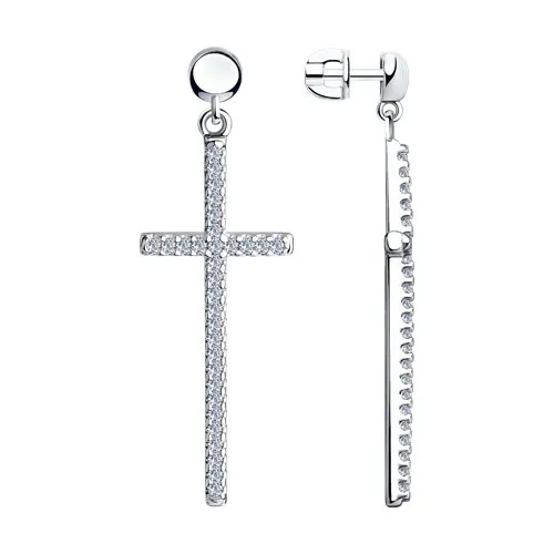 Cercei Pusete din argint cu Cubic Zirconia Incolor