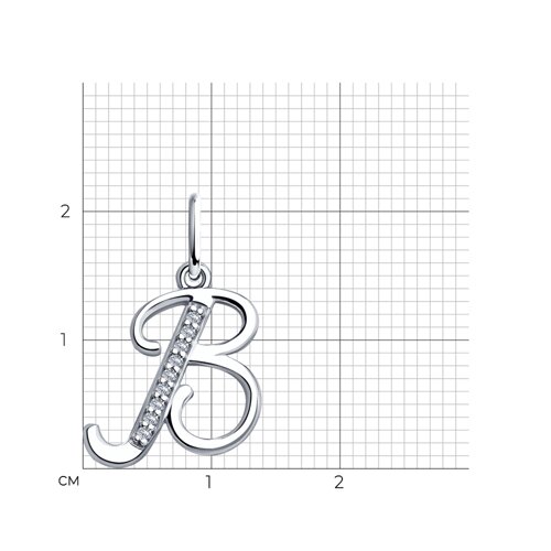 Pandantiv din argint  cu pietre Cubic Zirconia Incolor