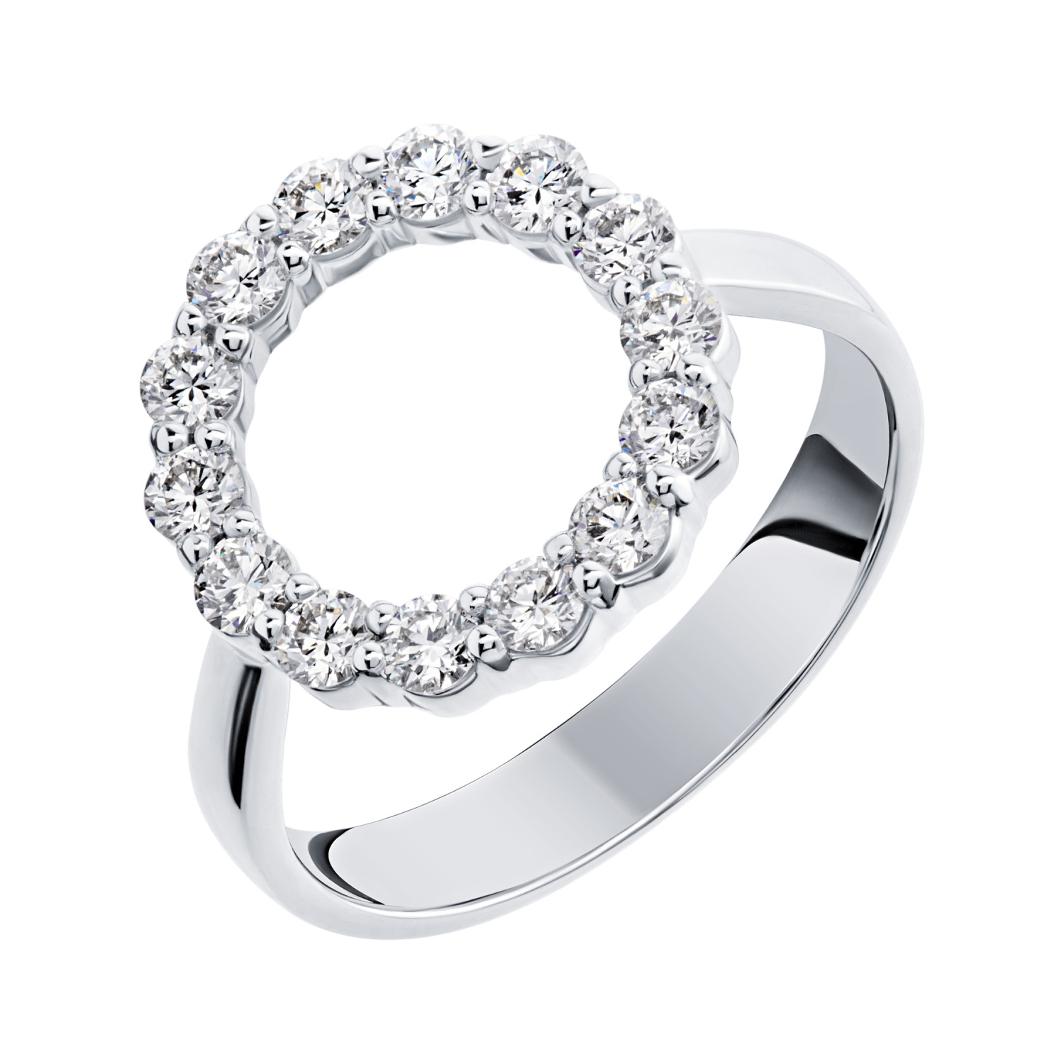 Inel din aur alb cu pietre Diamant