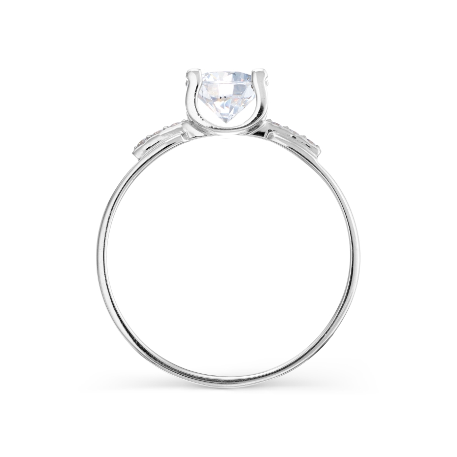 Кольцо из белого золота с камнями Фианит