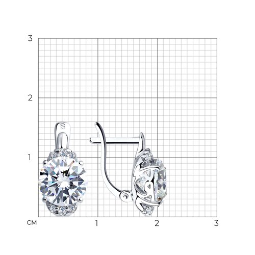 Cercei din argint  cu pietre Cubic Zirconia Incolor