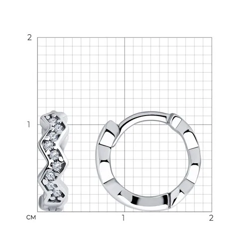 Cercei Creole din argint cu Cubic Zirconia Incolor