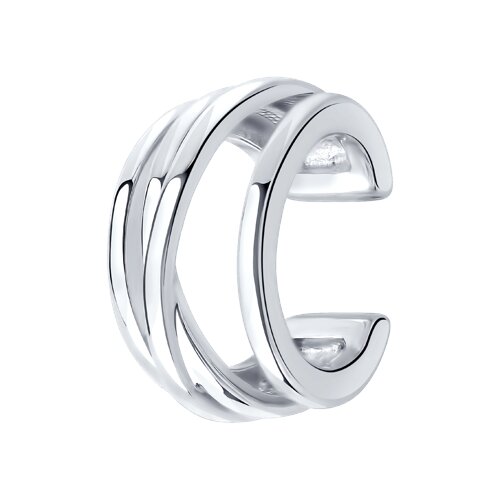 Серьга Одиночная из серебра без камней