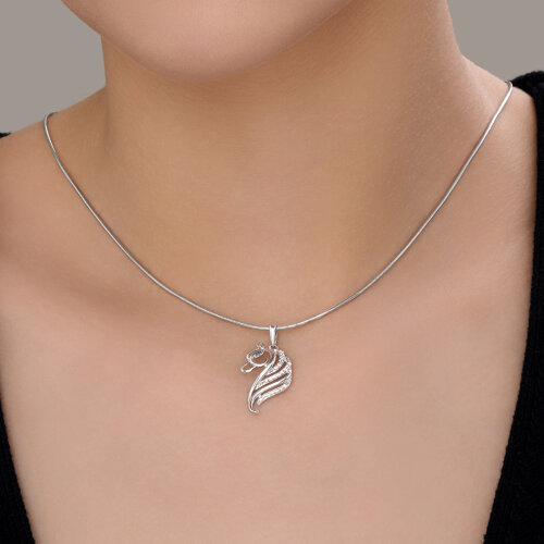 Подвеска из серебра с камнями Фианит, Фианит Синий Сапфир