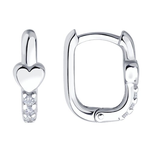 Cercei Creole din argint  cu pietre Cubic Zirconia Incolor