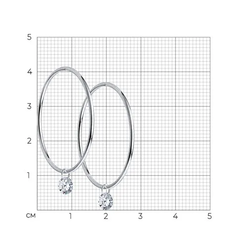 Cercei Creole din argint cu Cubic Zirconia Incolor