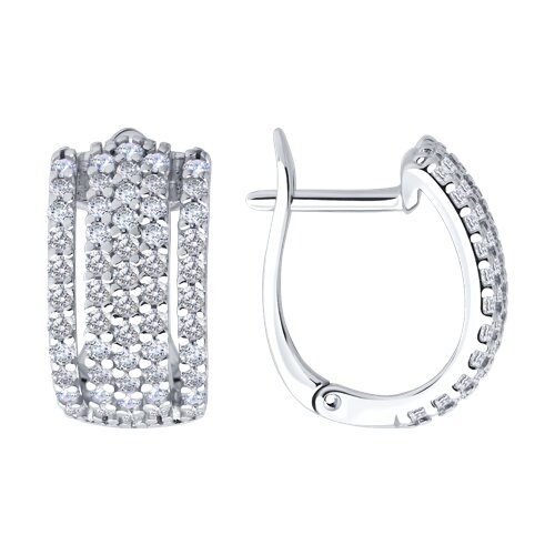 Cercei din argint  cu pietre Cubic Zirconia Incolor