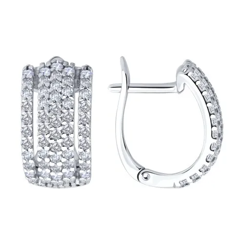 Cercei din argint cu Cubic Zirconia Incolor