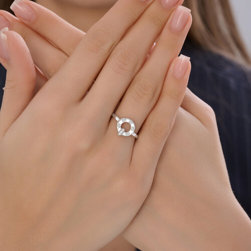 Inel din argint  cu pietre Cubic Zirconia Incolor