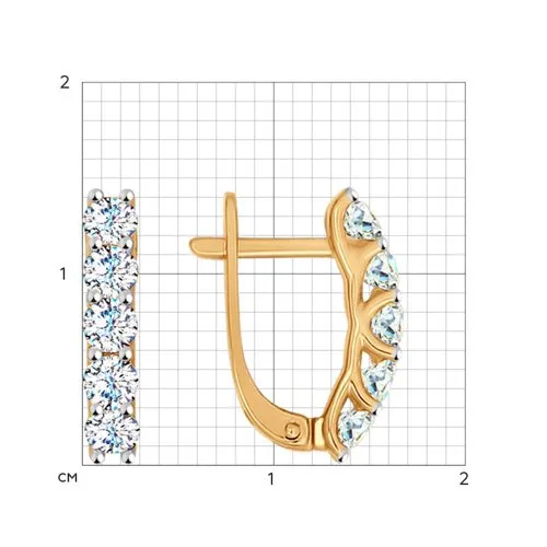 Cercei din aur roșu cu Cubic Zirconia Incolor