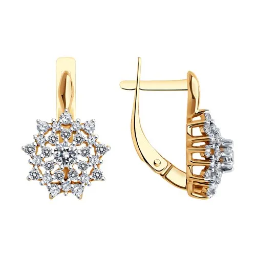 Cercei din aur roșu cu Cubic Zirconia Incolor