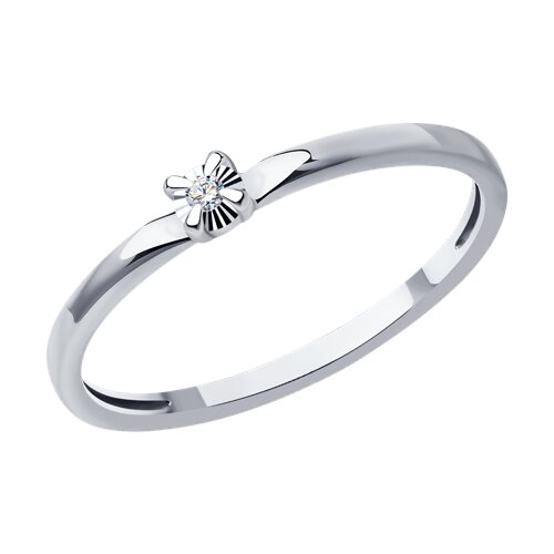 Кольцо из белого золота с камнями Бриллиант