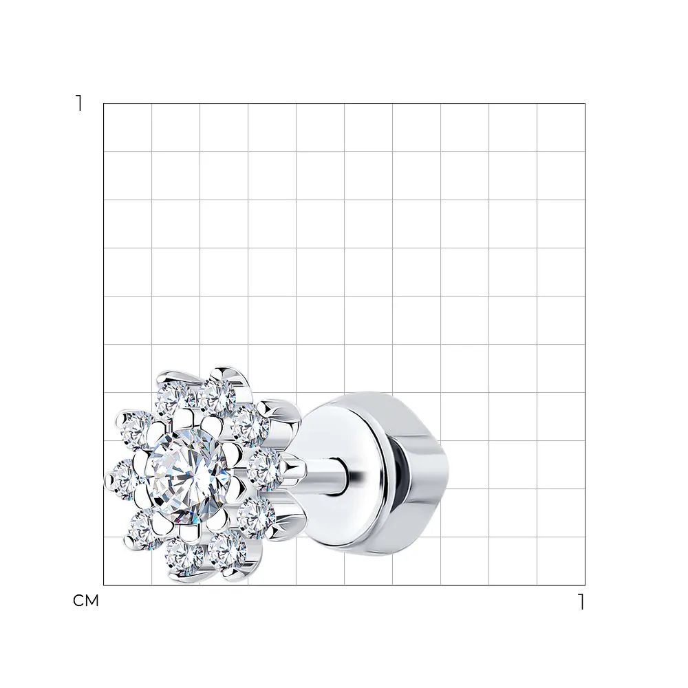 Cercel din argint cu Cubic Zirconia Incolor