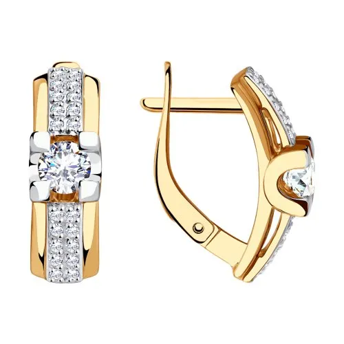 Cercei din aur roșu cu Cubic Zirconia Incolor